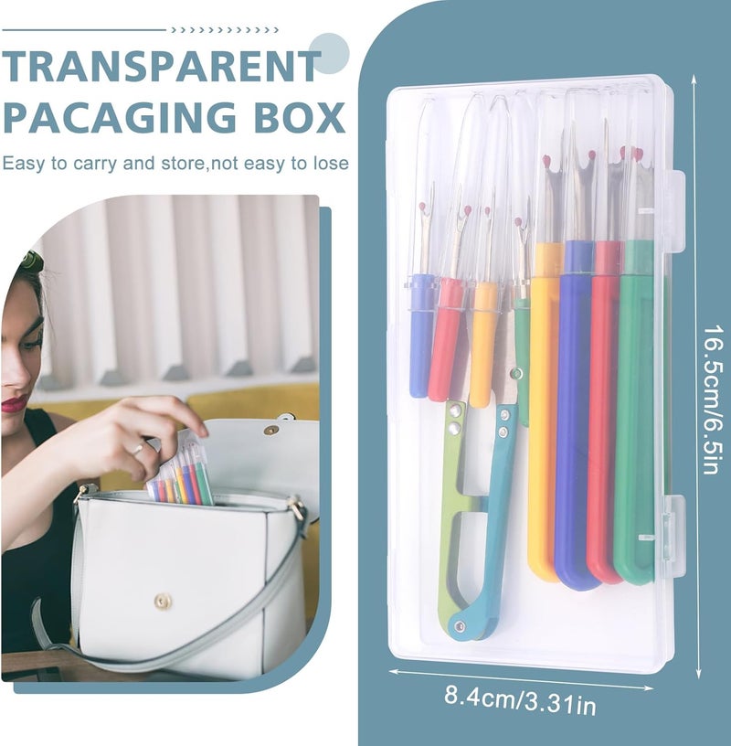 ZMAAGG Seam Ripper, 4 Big and 4 Small Stitch Remover Tools, Seam Rippers for Sewing, Thread Remover Tool with Thread Snip, Storage Box - Image 4